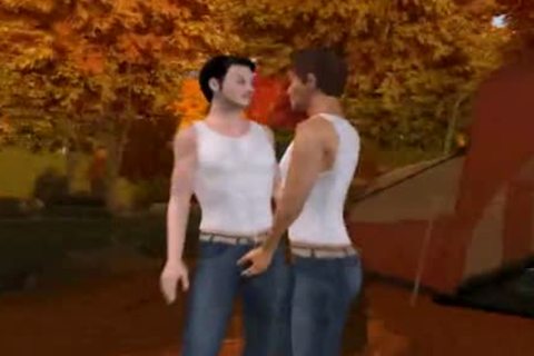 3D Cartoon Hunk receiveting boneed Hard while