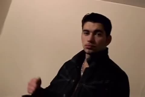 chap Jacking Off His Monster metallic Tool