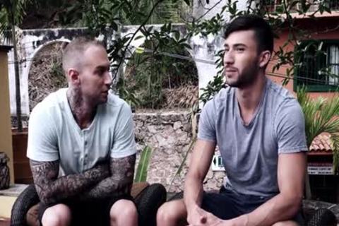 Tattoo homosexual Flip Flop And cumshot