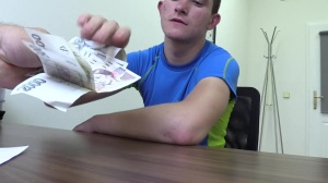 DirtyScout.com: Pretty gay fuck for money indoors