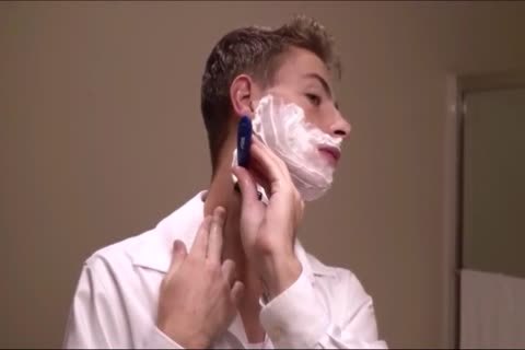 Skinny gay impressed by big cock daddy