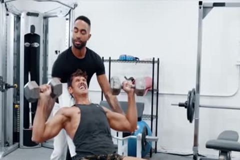 Darksome Gymrat Deepthroats Some Pumped Up Large White 10-Pounder