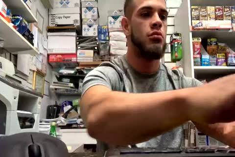 stunning ARAB boy CUMS AT WORK(GAS STATION) stunning AF!!!
