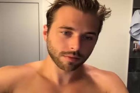 handsome man Bathing In Live