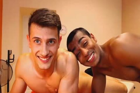 Interracial couple fondles Each Other