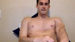 pumped up chap Showing His nipples And dick In web camera
