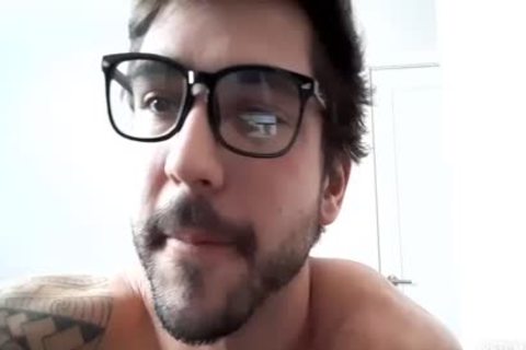 fashionable man With Glasses Showing His cock And large wazoo In cam