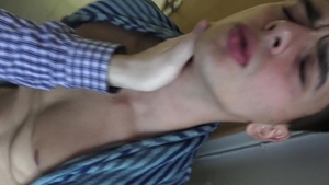 EastBoys.com: Handjob bondage scene