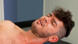 Club Inferno Dungeon: Tattooed Nate Grimes showing big cock