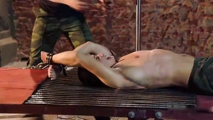 Muscled hunk BDSM sex scene