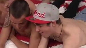 Selfie 3some boyz engulf And poke jerking off And sperm On Body