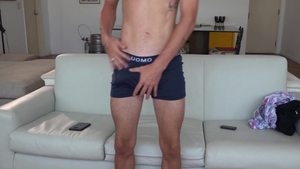 BarebackLatinoz - Italo in underwear hard spit on sofa