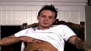 DirtyBoyVideo: Solo straight guy Troy tug job at the audition