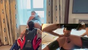 Brett Tyler & Caged cookie twink - Window Fisting