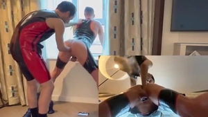 Brett Tyler & Caged cookie twink - Window Fisting