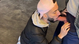 Arab lad Takes gigantic wang In Parking Lot