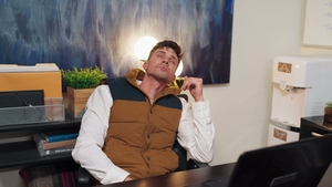 Sucking Off His Big Cock in the Office